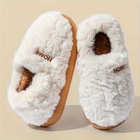 Ultra-Soft Cozy Plush Slippers for Women - Warm, Non-Slip, and Water-Resistant Indoor/Outdoor Shoes with Rubber Sole for Cold Winter Days 44-45 pilka