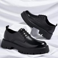 Madingas vyriškas madingas vestuvių vakarėlio suknelė natūralios odos batai raišteliais derby tipo batai juodi rudi džentelmeno platforminiai batai zapato hombre 6.5 juoda
