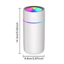 320 ml mini automobilio oro drėkintuvas Nešiojamas oro gaiviklis su LED nakties lempute USB maitinimo alyvos difuzoriumi, skirtas automobilio salono priedams balta