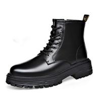 Mada vyrams mada originalūs odiniai batai juodi balti rudeniniai žieminiai batai kaubojiški darbo batai gražūs platforminiai aulinukai vyrams 6.5 black