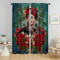 Home Interior Curtains 2 Pieces Fridas Modern Living Room Curtains for Camera Tulle for Bedroom Window Curtain Shades Partition W50xH70cmx2pcs