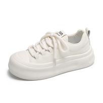 Fashion 2024 Women's Fashionable Thick Sole Sports Shoes Canvas Shoes Women's Low Top Sports Round Toe Outdoor Flat Shoes 35 smėlis