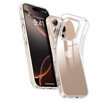 Luxury Transparent Soft Silicone Case for IPhone 16 Pro Max Plus Thin Soft TPU Ultra-thin Skin Feel Clear Back Shockproof Shell Protect Cover For iPhone 16 beige
