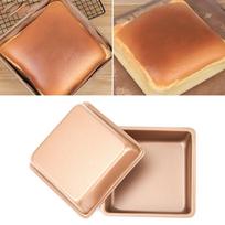 2PCS 4inch Cake-Moulds Non-stick DIY Square Baking Pan-Mold Kitchen Supply 10.00*10.00*3.00(cm) beige