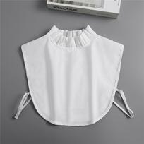Fungus Edge Female Semi-High Neck Ruffle Lace False Collar juoda