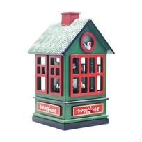 Christmas Music Box in House Design for Indoor Decoration žalia