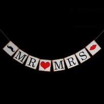 MR&MRS Bunting Wedding Party Banner Garland Photo Props Hanging Decor