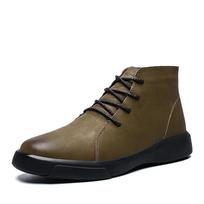 Fashion Winter Fur Warm Chelsea Men's Boots Fashion Brand Suede Vintage Ankle Boots Tendon Sole Wear Work Boots Outdoor Soft Sole Boots 38 žalia