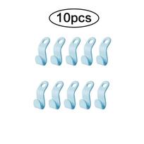 Mini kabykla spintos jungčių pakaboms Sutaupykite spintos vietos Prijunkite Kaskadinis plastikinis paltas Organizatorius Drabužių laikymas Pagrindinis blue-10pcs white