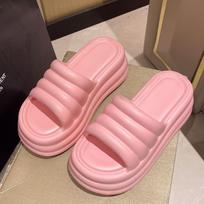Fashion Platform Flip Flops Women New Heightening Slippers Women's Summer Outwear EVA Thick Sole Wear-resistant Indoor Slippers Female 40-41 žalia