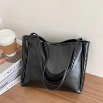 New Trendy Tote Bag Simple Temperament Casual Shopping Bag Luxury Designer Handbag Western Style Large Capacity Shoulder Bag black