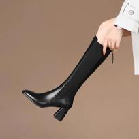 Fashion Women Knee Thigh High Sock Boots 2024 Winter New Long Tube Boots for Women Elegant Autumn Brown Black High Heel Elastic Boots 36 juoda
