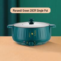 Multi-Function Electric Cooker: Hot Pot, Frying Pan, and Steamer for Home or Dorm Use Green single layer color box (no gift). 22CM žalia