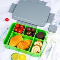 1330ML Lunch Box Adult Bento Boxes Food Containers with 6 Compartment and Tableware For Snack Work School Microwave Oven Heating 5&1330ml&1 green