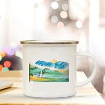Adventure Camping Enamel Mugs Vacation Outdoor Travel Water Cups Camping Bonfire Party Beer Drink Milk Coffee Mug Camper Gifts 8cm white