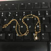 Pure Gold 24K Gold Necklace Plating Gold Love Heart Zircon Crystal Pendant 2MM Necklace Women's Wedding Jewelry Gift black