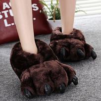 Madingos Unisex Stambios Bigfoot Batai Moteriškos Meškos Letenos Šlepetės Pora Vyriška Šlepetė Namų Vidaus Plaukuotos Šlepetės Dydis 35-43 Moteriški Batai 10.5 juoda balta spalva