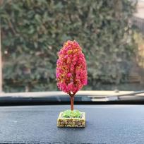 Cute Car Ornament Mini Tree Simulated Flower Interior Accessories Center Console Decorations Mounted Plant Car Decoration