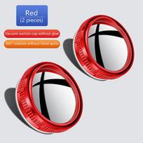 Car Reverse Rearview Mirror Suction Cup Type Small Circular Mirror With 360 Degree Adjustable Large Field Of View Assistance raudona