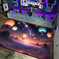 3D Cyberpunk Carpet Large Area Esports Room Bedroom Floor Mat Home Decor Living Room Coffee Table Crystal Velvet Carpet 80x120cm 32x47inch gray