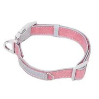 Dog Collar Reflective Wear-resistant Anti-lost Simplicity Pet Dog Collar for Medium Large raudona