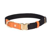Dog Necklace Firm Safe Cowhide Stitching Dog Collar Birthday Gift juoda
