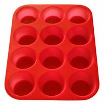 12 Cup Large Silicone Cake Mold Muffin Cup High Quality Baking Pan Cupcake Moulds Kitchen Bakeware Accessories red