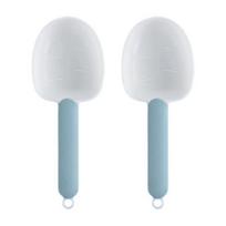 2Pcs Pet Food Spoon Long Handle Dog Feeding Scoop with Sealed Bag Clip Comfortable Grip Cat Food Shovel Pet Supplies mėlyna