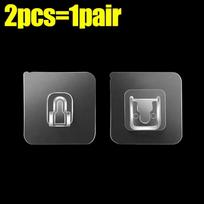 Double Sided Self Adhesive Hooks Buckle Transparent Traceless Wall Hook Suction Cup Plug Storage Holder for Kitchen Bathroom
