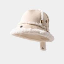 WTEMPO Solid Color Women's Winter Hairy Fisherman Hats Plush Bucket Hats Autumn Winter Plus Cashmere Warm Skiing Hats One Size kava