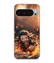 Case - MANIACASE - Google Pixel 9 Pro - Soft - 3D art anime Manga - Demon Slayer Nezuko juoda