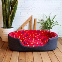 Luxury Pet Kennel House, Warm Large Dog Bed, Cat Cushion Mat, Sofa for Big Dogs, Cama Para Cachorro,Puppy Teddy Sofa, S-XL Size 45cmX35cmX13cm red