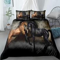 3d Oiling Running Horse duvet/doona Cover Set Single Twin Double Queen King Cal King Size Bed Linen Set EU single(135x200cm) gray