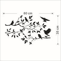 Nuimamas Medžio ir Paukščio Sienos Lipdukas Vinilo Meno Lipdukas Muralas Namų Kambario „Pasidaryk pats“ Dekoravimas Vaikas Išpardavimas 60X35cm black