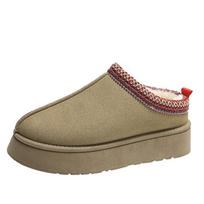 Snow Boots for Women In Winter Fashionable One-piece Wrapped Slippers Sponge Cake Thick Sole Warm Cotton Shoes for Women 41 ruda