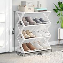 4-Tier Plastic Shoe Rack - Space-Saving Free Standing Non-Wooden Durable Floor Mounted Organizer for Multiple Rooms, No Electricity Required juoda