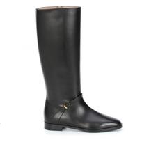Krazing Pot Cow Leather Rivets Autumn Winter Shoes Thick Med Heels Big Size 45 Size 44 Zipper Decoration Concise Style Women Keep Warm Knee Boots 34 juoda