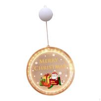 -Pakabinamas ant lango, Kalėdinė lemputė, Papuošalas, Durų spalvotas raštas, Festivalis, Apvalus Christmas Elk beige