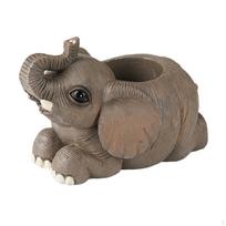 Pencil Holder, Ornament Makeup Brush Holder,Multifunctional Elephant Statue,Pen Organizer for gray