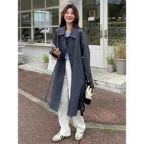 Windbreaker Women's New Style Korean Atmosphere Gray Waist Mid-length Spring and Autumn Work Jacket Top Coat XL gray