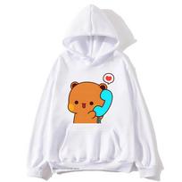 Couple hoodies Bubu Is Making A Call with Dudu sweatshirt woemn men Clothes Panda and Brownie Bear Graphic Tops Summer Casual S
