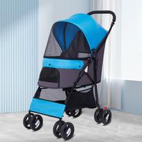 PC101 Cat dog and dog carts Outdoor portable foldable small and medium-sized dog pet carts mėlyna