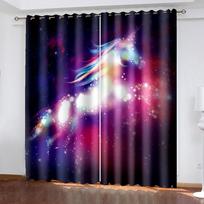 Blackout Curtains for Living Room Bedroom Kitchen Fantastic Unicorn Window Curtains Darkening Drapes  Cortinas Para La Sala W132cm x H160cm&Hook