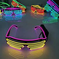 New Glowing Glasses LED Gafas Luminous Bril Neon Christmas Glow Sunglasses Flashing Light Glass for Party Supplies Prop Costumes 16X6X5CM rožinė