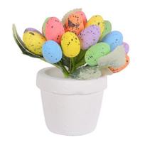 ADM Easter Egg Bonsai Artificial Potted Plant Vibrant Colorful Foam Eggs Ornament for Festive Decoration A