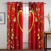 Luxury Heart Love Diomand Pink Girl Diadema Window Curtains Blinds for Living Room Kids Bedroom Kitchen Door Home Decor 2Pcs W50 X H130(CM)X2&Hook red