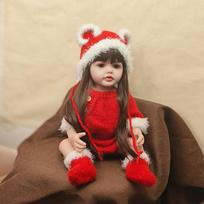 Red 55cm Realistic Reborn Baby Doll Full Silicone Vinyl Bebe Reborn Doll Best Christmas Gifts Girl Toy brown