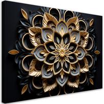 Canvas print, for the office - Flowers 3D AI 60x40 mėlyna