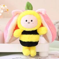 Strawberry Turned Into A Doll Plush Toy Children's Sleeping Pillow Children's Girl's Birthday Christmas Gift Rabbit Bee Doll 20cm