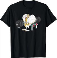 Funny Smashed Egg Fitness Gym Barbells Lifting Workout Women Unisex T-Shirt 4XL juoda
